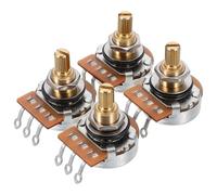 BESTonZON 4pcs Guitar Mini Size Pots A500k Split Knurled Split 18mm Shaft Linear Taper Potentiometers For Electric Guitar Bass Parts Replacement