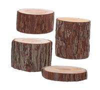 BESTonZON 4pcs Hamster Habitat Wood Tree Stump Ornaments Rustic Miniature Wooden Stumps for Small Animal Platforms and Cage Accessories Creative Hamster Furniture to Enhance Exploration and