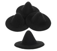 BESTonZON 4pcs Hats for Dolls Black DIY Halloween Party Crafts Decorations for Pets and Doll Dress Up Versatile Party Supplies