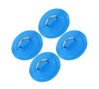 BESTonZON 4pcs Heavy Duty Metal D-ring Patch with Sturdy Buckle for Inflatable Paddleboards Kayaks Surfing and Canoeing Compact PVC Blue Deck Repair Accessory