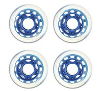 BESTonZON 4Pcs High Elastic Replacement Wheels for Roller Skates Durable PU Skating Wheels Transparent Blue for Beginner Skaters Smooth Quiet Performance