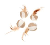 BESTonZON 4pcs Indoor Cat Toys Kitten Toys for Soft Catnip Balls Interactive Cat Teasing Balls