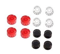 BESTonZON 4pcs Large Knobs Set White Black Letters for Electric Guitar Tone and Volume Control Replacement Knobs for Guitar Parts