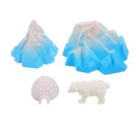 BESTonZON 4pcs Lifelike Mini Igloo Model with Polar Animal Figurines Realistic Snow-covered Ice House for Arctic Landscape Decoration Detailed Micro Winter Scene Accessory
