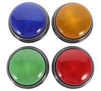 BESTonZON 4Pcs Light-Up Sound Button Set with Victory, Warning, and Alarm Sounds - Party Game Buzzers for Family, Office Prank, Fun Game Answer Buzzer Props