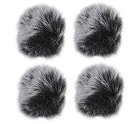 BESTonZON 4pcs Microphone Furry Windscreen Muff Cover with Artificial Fur, Easy to Put and Remove, Protects from Scratching and Bumping, for Live Streaming Supply and Mic Acoustic Shield