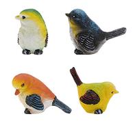 BESTonZON 4pcs Mini Bird Figurines Resin Crafts Desktop Bonsai Decorations Micro Landscape Birds Gardening