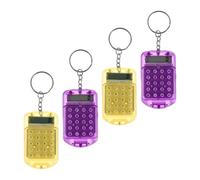 BESTonZON 4Pcs Mini Flip Pocket Calculators for, Portable Math Counters Keychain Set, Colorful Basic Calculators for School and Travel Use