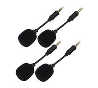 BESTonZON 4pcs Mini Noise Reduction Microphone Set 4-pole Plug for Live Streaming, Singing Mic for Mobile Phones and Laptops, Portable Home Recording Microphones in Black