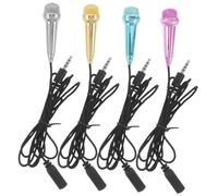 BESTonZON 4pcs Mini Wired Microphone Small Smartphone Microphone for Live Streaming Karaoke Singing and Vocal Recording Handheld Condenser Design for Mobile Phone Use