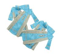 BESTonZON 4pcs Muslim Doll Accessories Set Modest Sky Blue Arabic Thobe Robe for Dolls Islamic Party Wear Outfit with Eid Charm for Collectors and Giving