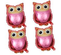 BESTonZON 4Pcs Owl Foil Balloons Creative Animal Balloons for Birthday Party Decorations Unique Photography Props Cute Owl Design for Forest Themed Celebrations