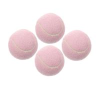 BESTonZON 4Pcs Pink Rubber Tennis Balls for Beginners Fun Training for Hand Eye Coordination High Visibility for Playground and Court Practice