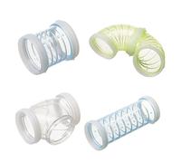 BESTonZON 4pcs Plastic Diy Maze Pipes for Hamster Toys Expand Cage Pet Tunnel Toys Boredom Breaker Random Color