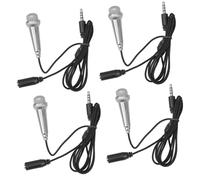 BESTonZON 4pcs Portable Miniature Handheld Microphone for Mobile Phone Laptop Small Microphones for Singing Recording Phone Compact Design Fits in Palm for Live Streaming and Podcasting