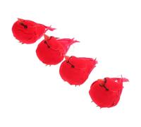 BESTonZON 4pcs Red Artificial Birds Decoration with Foam Material, Lifelike and Slender Design, Suitable for Tree Branches and Holiday Decorations, Creates a Lively Garden Atmosphere