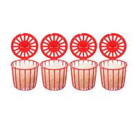 BESTonZON 4Pcs Red Plastic Canary Bird Nest Bowls with Natural Jute Rope Parrot Breeding Hatching Hollow Cage Nest Holder for Small Birds