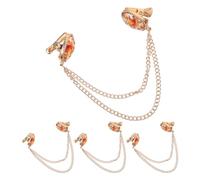 BESTonZON 4pcs Retro Vintage Brooch Chain Clips for Shawl Collar Flower Print Shawl Chain Accessories Sweater Brooch Pins to Prevent Falling