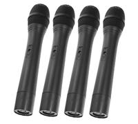 BESTonZON 4pcs s Microphone Prop Pretend Stand Simulation Microphone Model for Birthday Party and Carnival