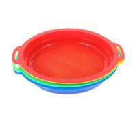 BESTonZON 4pcs Sand Sifter Plastic Mesh Sifting Pans for Beach and Garden Play PP Material for Sand Digging Treasure Finding and Outdoor Fun