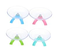 BESTonZON 4pcs Silent Hamster Exercise Wheel Chew-resistant Flying Saucer Running Tray for Small Pets Including Gerbils Mice Rats Compact Easy to Install Pet Training