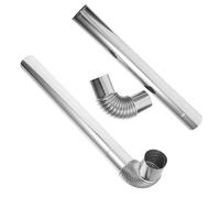 BESTonZON 4pcs Stainless Steel Chimney Pipe Section with Thickened Design for Water Heater and Boiler, Easy Installation Flue Pipe for Optimal Ventilation in Household Settings