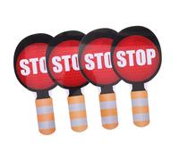 BESTonZON 4pcs Traffic Light Kit Double-sided Handheld Stop Sign with Handle Red Green Signals for Preschool Elementary Classroom Road Safety Teaching