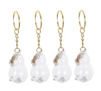 BESTonZON 4pcs Transparent Pet Hair Memorial Keychain for Dogs Portable Keepsake Collection Box with Bag Hanging Decor Lightweight Dog Hair Storage Charm Emotional