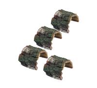 BESTonZON 4PCS Turtle Basking Platform Spacious Resin Resting Dock with Realistic Rock Cave Shelter for Small Turtles Lizards Geckos Aquarium Terrarium Habitat