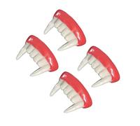 BESTonZON 4pcs Vampire Zombie Fang Caps Made for Halloween Cosplay Teeth Props Easy to Apply Spooky Costume Accessory for Adults Party