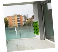 BESTonZON 4pcs Vertical Garden Wall Planter with Stackable Outdoor and Indoor Living Background Pots for Succulents Perennials and Flowering Plants Green