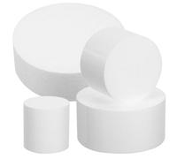 BESTonZON 4pcs White Foam Cake Dummies Lightweight round Fake Cake Models for Repeated Use in Preliminary Design Templates and Elegant Centerpieces