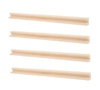 BESTonZON 4pcs Wooden Single Row Domino Stands Unfinished Racks for Mexican Train and Mahjong Games Tile Holders for Enhanced Gameplay and DIY