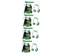 BESTonZON 4sets Dinosaur Pattern Boy Girl Harness Leash Boys and Girls Wrist Strap for Walking and Exploration