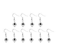 BESTonZON 5 Pairs Silver Retro Disco Ball Drop Earrings for Women, 70s Vintage Mirror Ball Dangle Statement Earrings, Trendy Dance Party Costume Jewelry