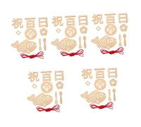 BESTonZON 5 Sets Hundred Days Wooden Sign Months Signs Milestone Discs Milestone Markers Chinese Milestone Cards Photography Prop Decor Newborn One Hundred Day Photo Props
