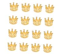 BESTonZON 50 Pcs Miniature Crown Shape Pendant Charms for DIY Jewelry Making Gold Alloy Hollow Crafting Ornaments Decorative Mini Crowns for Bracelets Necklaces Accessories