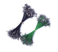 BESTonZON 50 Pcs Wear-resistant Steel Wire Fishing Leader Line Anti-bite Super Strong Main and Sub-line for Offshore and Outdoor Angling Green and Black Abrasion-resistant Trace for Pike and