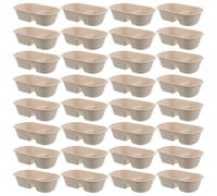 BESTonZON 50Pcs Disposable Small Pet Feeding Bowls with 1000Ml Dual Compartments for Food and Water, Portable Dog and Puppy Bowls for Cage, Kennel Crate Feeding, Cat Water and Food Holder