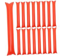 BESTonZON 50Pcs Inflatable Cheering Sticks PE Plastic Noise Makers for Sporting Events Party Leaders Stick Lightweight Red Fan Accessories