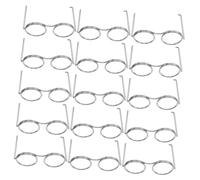 BESTonZON 50pcs Mini Eyeglasses for Dolls Tiny Wire Rim Frames for DIY Crafting and Dollhouse Photo Props Silver Miniature Eyewear Accessories for Creative Doll Dress-up and Cosplay
