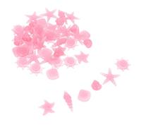 BESTonZON 50pcs Pink Resin Aquarium Stones Glow in The Dark Decorative Gravel for Fish Tanks and Water Gardens, Chic Appearance, Not Easy to Break, for Sidewalks and Aquatic Decoration