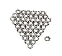BESTonZON 50pcs Zinc Alloy Fine Tooth Nut Thin Nut Silver Socket for Guitar Bass Instrument Jack Socket Accessories