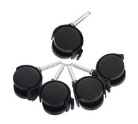 BESTonZON 5Pcs 1.5-Inch Plastic Stem Office Chair Wheels with Brake, Replacement Casters for Carpet and Hardwood Floors, Rolling Spare Wheels for Computer and Desk Chairs