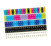 BESTonZON 5pcs 17-key Kalimba Note Stickers for Beginners Colorful Decals for Thumb Piano Staff Notation Easy Learning Stickers in Green Blue Red Black White