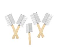 BESTonZON 5pcs Double-sided Dog Grooming Comb with Ergonomic Handle Stainless Steel Shedding and Detangling Brush for Cats and Dogs Anti-static Pet Hair Removal Tool for Home and Travel