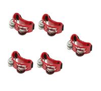 BESTonZON 5pcs Foot Tambourine Percussion Instrument Double Row Design Finger Cymbals for Boy Girl Games Parties Dancing and Concerts Durable and Fun Musical Accessory for Boy Girl