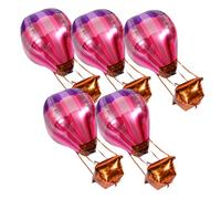 BESTonZON 5pcs Hot Air Balloon Foil Balloons Aluminum Party Decorations for Birthday Shower Wedding Celebration with Vibrant Purple Pink Rainbow Colors