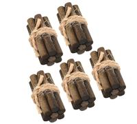 BESTonZON 5Pcs Mini Firewood Pile Props for Dollhouse Realistic Miniature Decor for Tiny Houses Playsets for Building Pretend Play