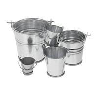 BESTonZON 5pcs Mini Metal Buckets with Realistic Design and Elegant Iron Barrel Shape, Tiny Silver Buckets for Dollhouse Miniature Kits, Desktop Decoration, and Centerpieces for Events